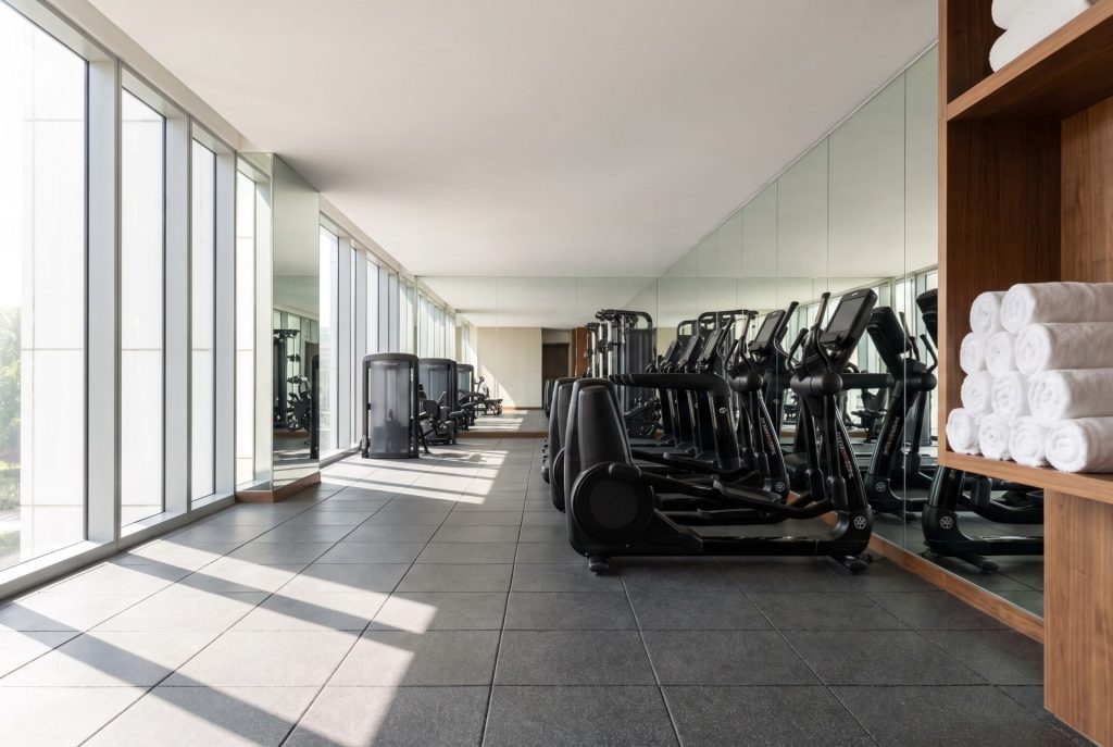 Spotless empty gym and fitness studio interior