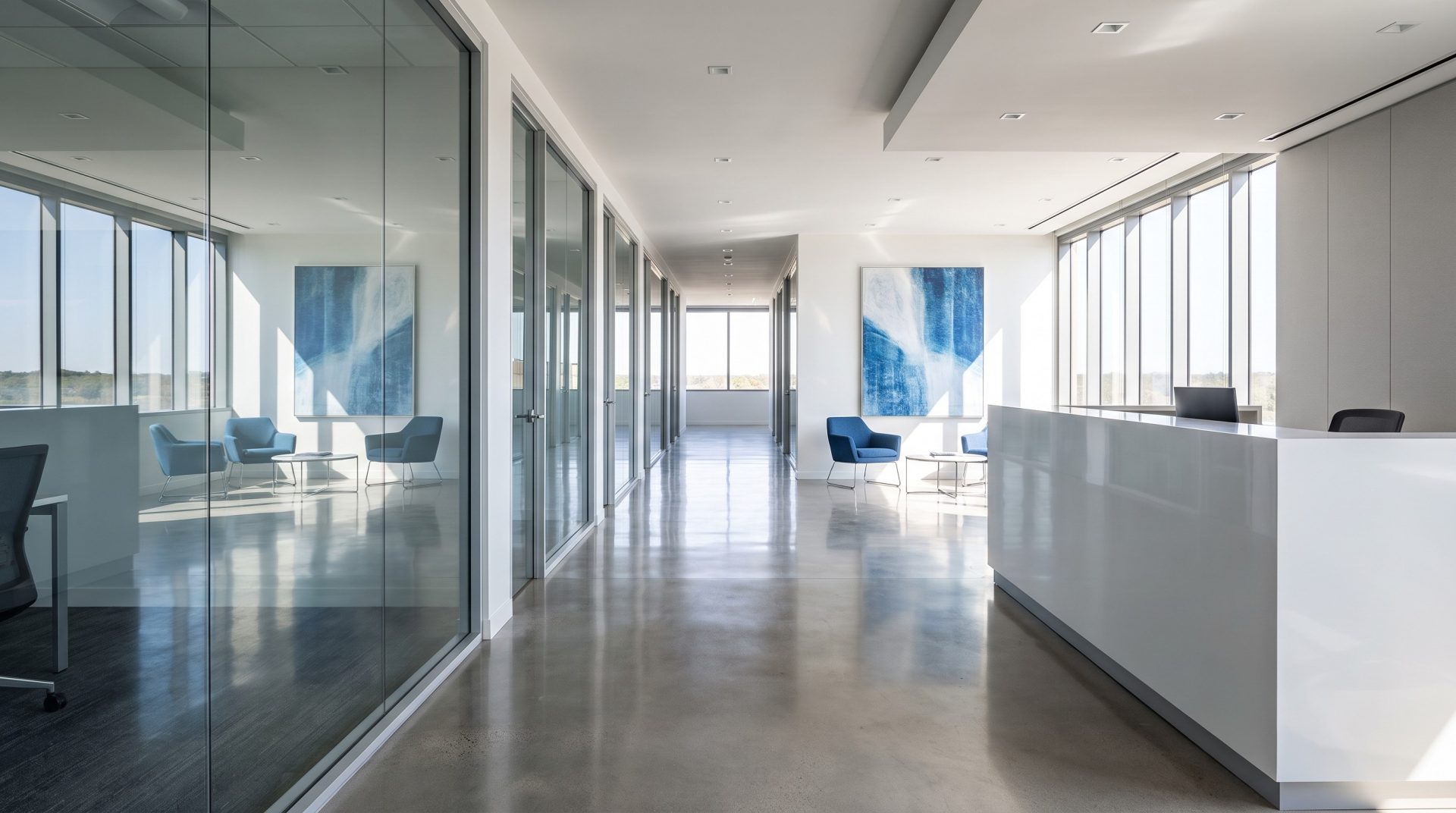 Clean corporate office reception